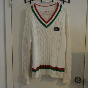 SS17 Supreme Lacoste Tennis Sweater Pullover Medium White Green Red